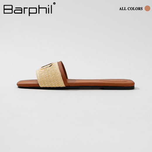 Barphil拖鞋女2025夏季新款外穿防滑平底法式一字拖高级感凉拖鞋7033 商品图0