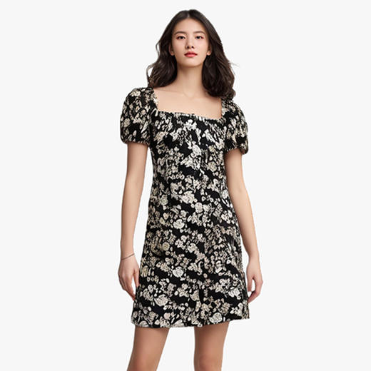 【2件9折】【Petit Bari】(多色)法式浪漫碎花茶歇连衣裙高腰短裙 商品图0