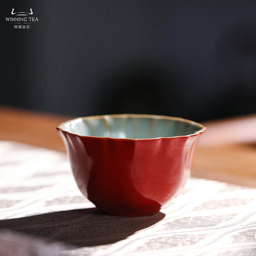 问鼎汝瓷鼎峰系列新年红天青壬寅沐菊杯 商品图0