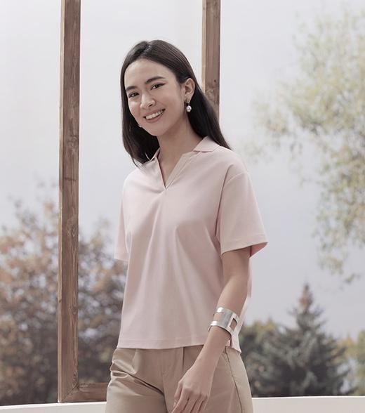 佐丹奴女装25年新款液氨V领POLO衫05315203 商品图0