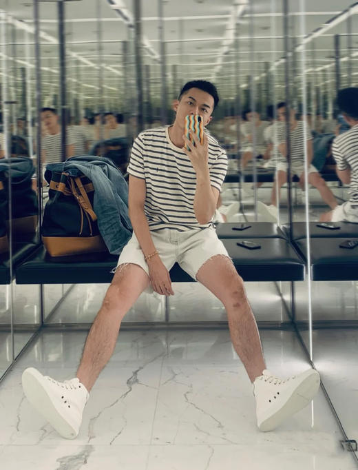 男女同款外贸单圣罗兰天然麻棉籽本木棉海魂条纹T恤 商品图5