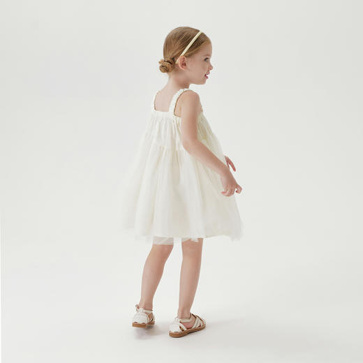 【马克珍妮 芦芙】2024年夏装女童清新拼接网纱吊带连衣裙240558 商品图1