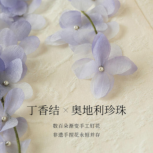 【林栖设计小店】【现货】秀场同款丁香花七分袖连衣裙天丝羊毛宽松2025春夏新品裙子女S1953003 商品图2