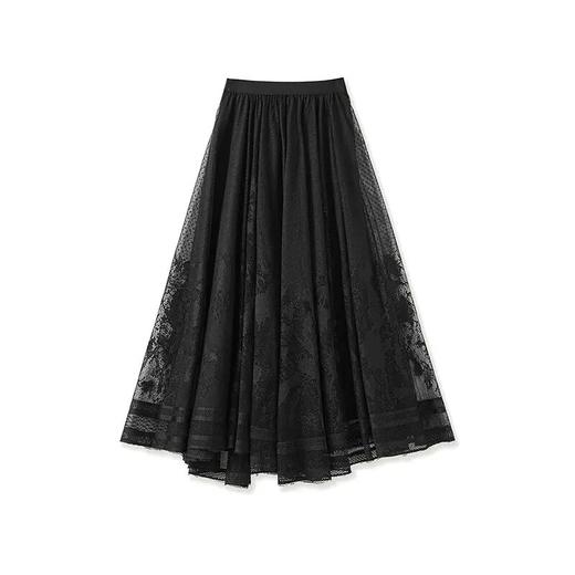 【高货wl】全新升级【铂金会员192/天猫259/差价67】(95934) 洛诗琳法式提花蕾丝精致飘逸长裙时髦洋气镂空网纱大摆裙 商品图4