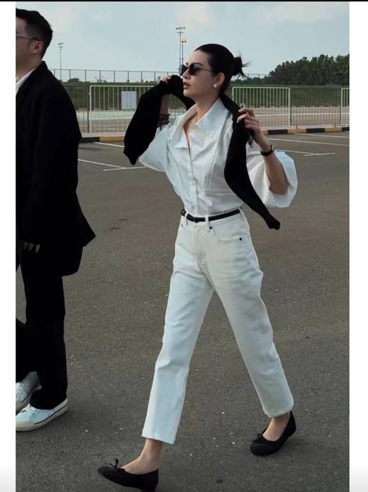 THESOONG|"白牛2.0"赛络纺双芯加软白色中腰弹力牛仔裤女HBNZ6364 商品图0