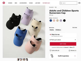 原单正品 Lululemon亲子运动遮阳帽，全新露露家研发的四面弹防晒面料，只有1颗鸡蛋的重量，超轻超软！防晒UPF50+，有效阻隔95%紫外线，亲子款。外网售价38美刀！！！