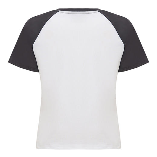 【2件9折】【Petit Bari】撞色插肩袖印花修身短袖T恤 商品图3