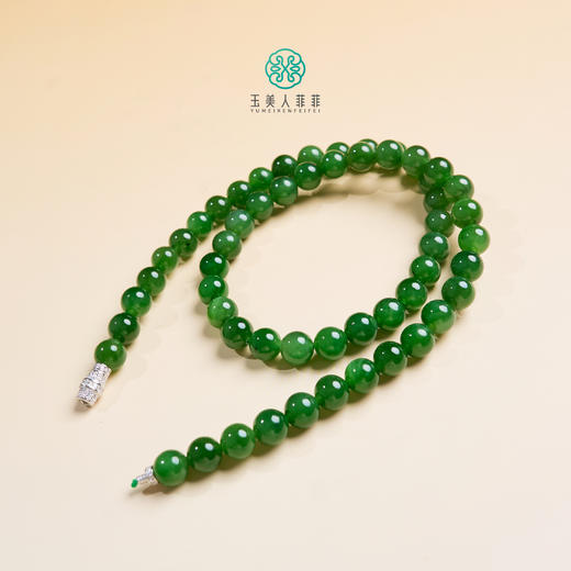 玉美人菲菲^S925碧玉圆珠项链约8mm 商品图0