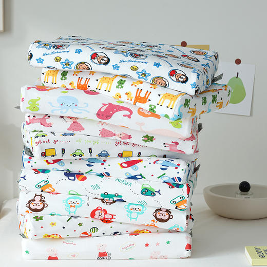 自然醒全棉卡通天然儿童乳胶枕面包枕头宝宝3-6-7-12岁幼儿园午睡专用小孩四季通用XK 商品图0