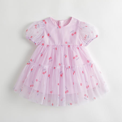 马克珍妮夏装新款 女童小樱桃网纱连衣裙公主裙 儿童裙子231057 商品图2