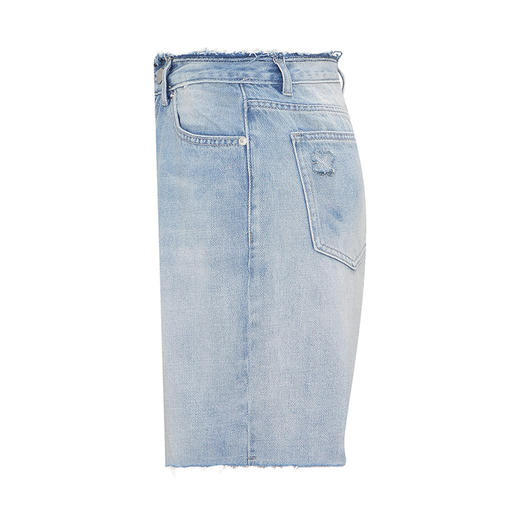 【2件9折】【Petit Bari】花朵贴布绣毛边牛仔短裤 直筒浅色浅蓝色薄款 商品图2