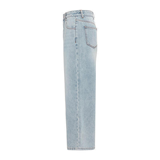 【2件9折】【Petit Bari】宽松阔腿九分牛仔裤 酵素水洗工艺浅色九分裤 商品图2