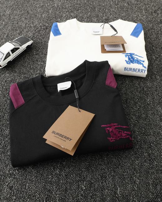 点此购买 巴宝莉夏季男士拼接领口双色织带刺绣短袖T恤 lhy 313570 商品图14