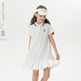 [凉感]马克珍妮女童复古学院polo百褶连衣裙儿童运动裙夏装550703