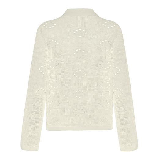 【2件9折】【Petit Bari】(多色)系带镂空钩花针织开衫外套羊毛 商品图5