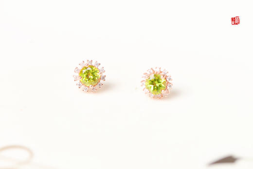 【春澜】橄榄石耳钉 商品图3