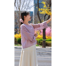 【抖音专属】新中式上衣（25708101紫菂-结缘款）