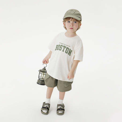 【凉感】马克珍妮男童复古学院短袖T恤 宝宝上衣夏装新款550670 商品图1