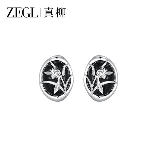 ZEGL真柳设计师雪兰影系列兰花耳钉女高级小众设计感耳环冬季耳饰 商品图5