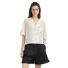 【2件9折】【Petit Bari】古巴领缎面女士短袖衬衫 刺绣设计 网球穿搭 商品缩略图0