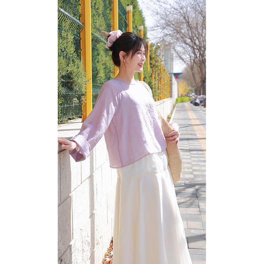 【抖音专属】新中式上衣（25708101紫菂-结缘款） 商品图2