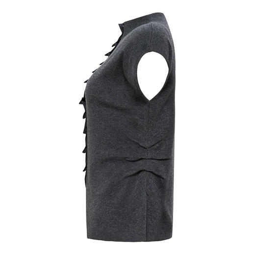 【2件9折】【Petit Bari】设计感褶皱修身飞袖针织上衣羊毛 商品图2