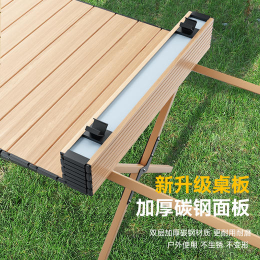 【户外好物丨华小贝户外露营帐篷/拖车/蛋卷桌系列】加厚耐磨实心滚轮承重力强，购物装载多功能，一体式折叠设计不占空间。原木碳钢蛋卷桌，轻量随行，双层防雨帐篷设计，两门两窗透气不闷，免搭速开遮阳防晒 商品图6