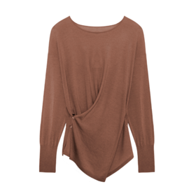 一字领套头针织衫 | ESPRESSO交叉叠片DAF603027S