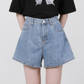 【2件9折】【Petit Bari】印花阔腿牛仔短裤 休闲百搭 高品质 时尚短裤