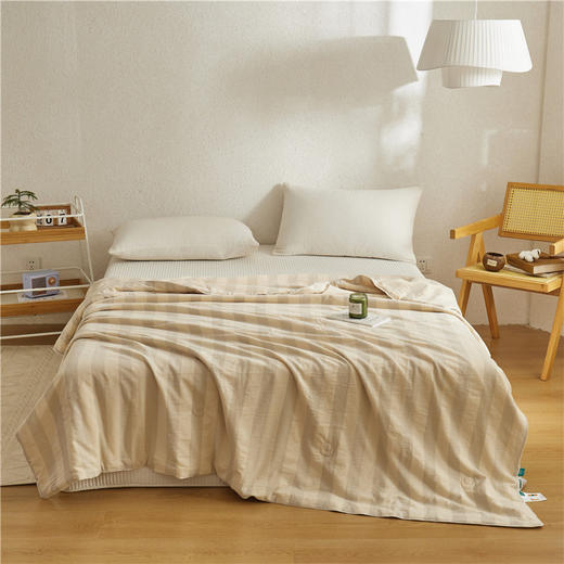 【大豆宽条纹夏被】A类水洗提花大豆夏被宽条纹夏季被子双人全棉空调被 商品图9