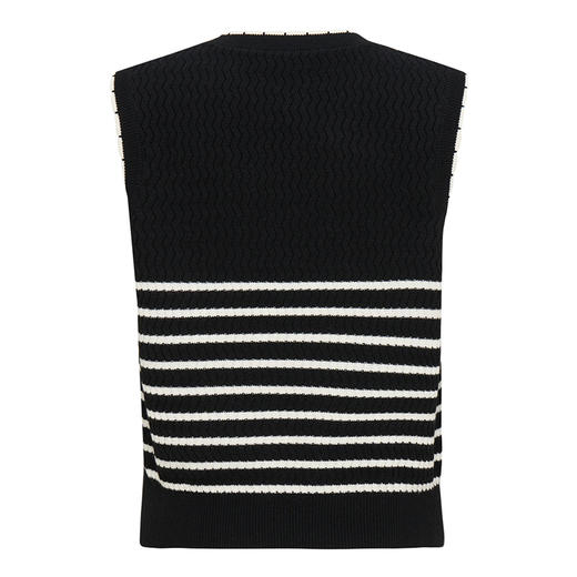 【2件9折】【Petit Bari】(多色)简约时尚撞色条纹针织背心 商品图5