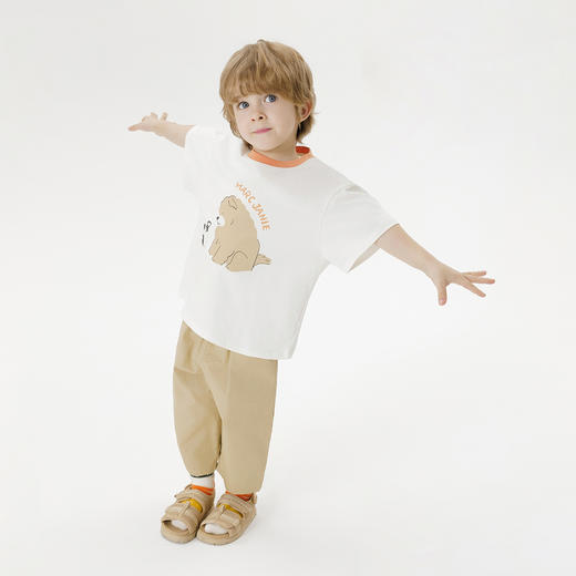 【凉感】马克珍妮男童萌趣小狗短袖T恤 宝宝上衣夏装新款550591 商品图2