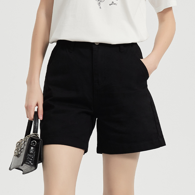 【2件9折】【Petit Bari】(多色)宽松垂感阔腿A字牛仔短裤 女士 休闲牛仔短裤