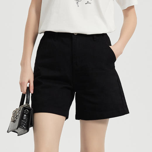 【2件9折】【Petit Bari】(多色)宽松垂感阔腿A字牛仔短裤 女士 休闲牛仔短裤 商品图0