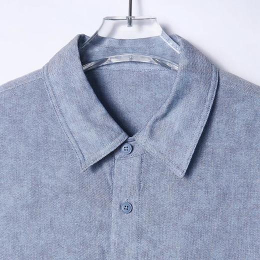 6589011夏季高级感新款韩版纯色纽扣翻领短袖衬衫休闲百搭宽松衬衣 商品图2