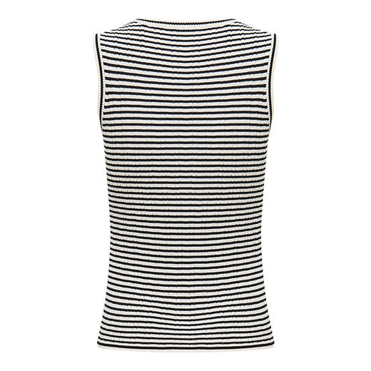 【2件9折】【Petit Bari】 经典条纹修身圆领弹力背心 商品图3