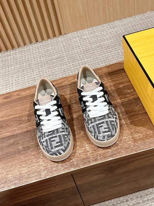 FENDI芬迪Match2025春夏系列皮革棉圆头系带低帮板鞋（HC） 商品图5