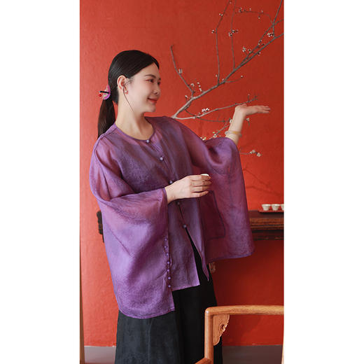 【2026东衣作】新中式上衣（25710193三公紫-高定款） 商品图0