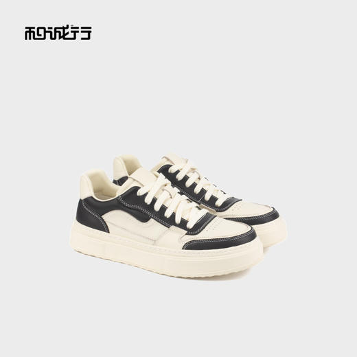 和诚行 2024春季新款舒适透气真皮休闲鞋男鞋百搭厚底板鞋1050121 商品图4