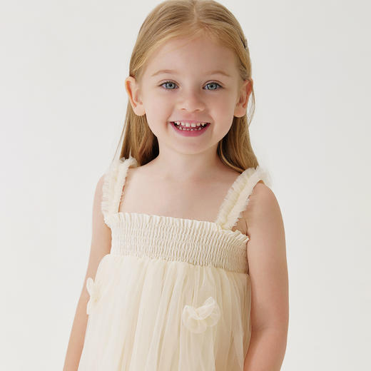 马克珍妮女童甜美立体花吊带连衣裙网纱裙儿童裙子夏装新款240650 商品图4