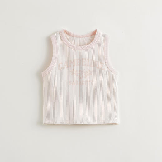 马克珍妮2024年夏装新款女童活力校园字母无袖背心T恤240928 商品图3