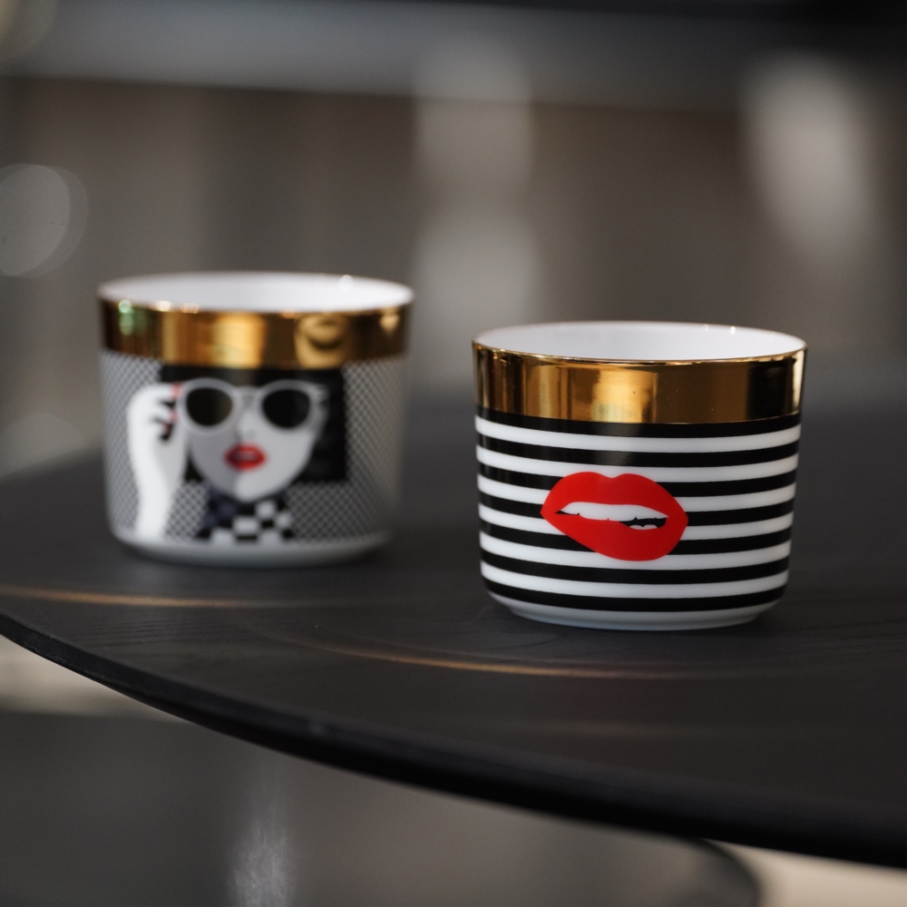 波普系列 RESONG日诵家居 陶瓷茶杯手工描金满金礼品