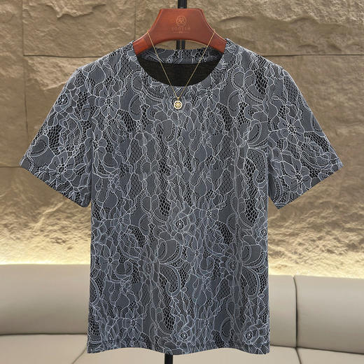 蕾丝衫女短袖夏季小个子遮肚上衣时尚洋气减龄小衫    JW-M709 商品图1