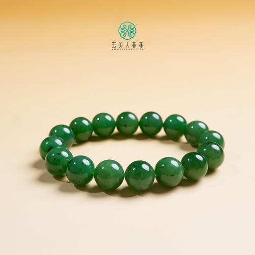 玉美人菲菲^和田玉单圈圆珠手串约12mm^ 多样性发一 商品图0