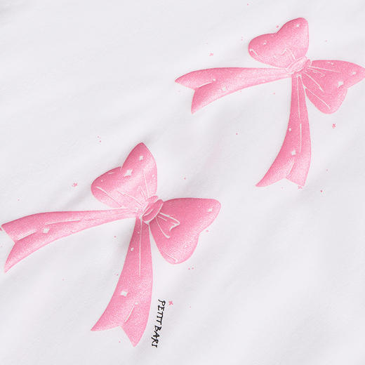 【2件9折】【Petit Bari】蝴蝶结印花小立领短袖T恤休闲 商品图4