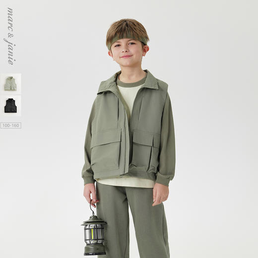 [三防]马克珍妮男童山系户外多功能工装马甲2025年春装新款250089 商品图0