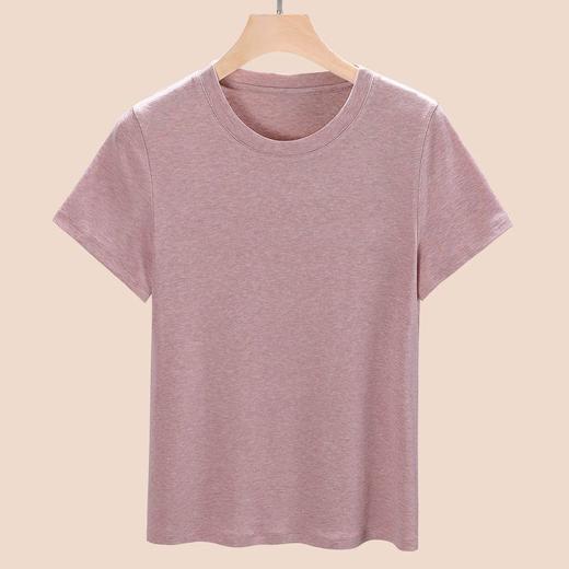 莱赛尔天丝羊毛面膜t恤女夏季短袖薄款打底显瘦正肩上衣    JW-M692 商品图2