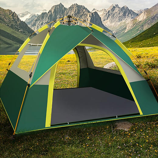 【户外好物丨华小贝户外露营帐篷/拖车/蛋卷桌系列】加厚耐磨实心滚轮承重力强，购物装载多功能，一体式折叠设计不占空间。原木碳钢蛋卷桌，轻量随行，双层防雨帐篷设计，两门两窗透气不闷，免搭速开遮阳防晒 商品图8