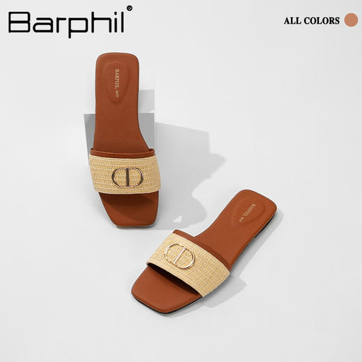 Barphil拖鞋女2025夏季新款外穿防滑平底法式一字拖高级感凉拖鞋7033 商品图1