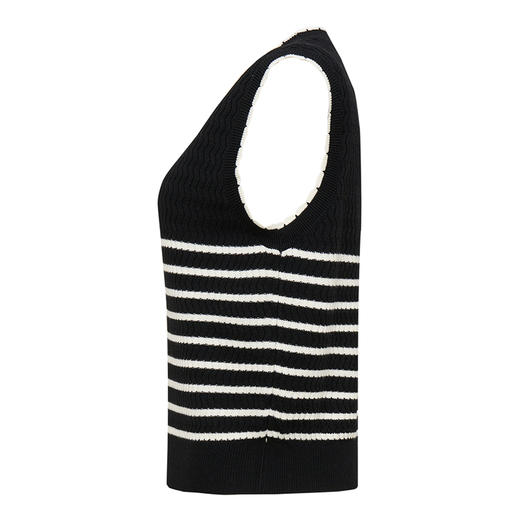 【2件9折】【Petit Bari】(多色)简约时尚撞色条纹针织背心 商品图4